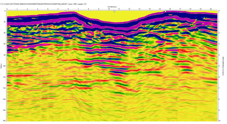 Německo Emmerting, dopadový kráter meteoritu před 2000 lety.