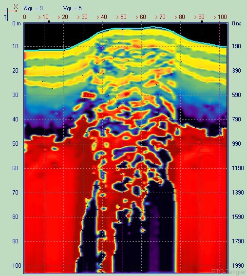Magma v puklině, České Středohoří. Výlev magmatu, České Středohoří.